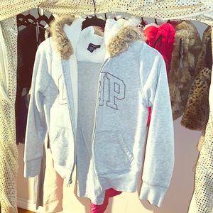 GAP Faux Fur Hoodie w/ Leggings